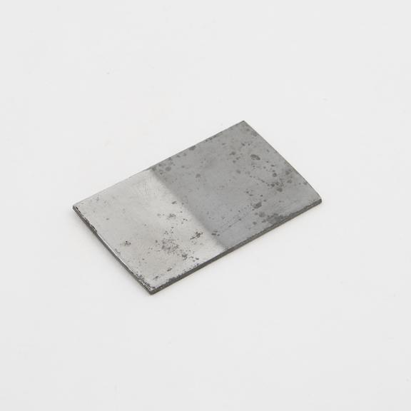 Sample of rectangular, aluminium sheet