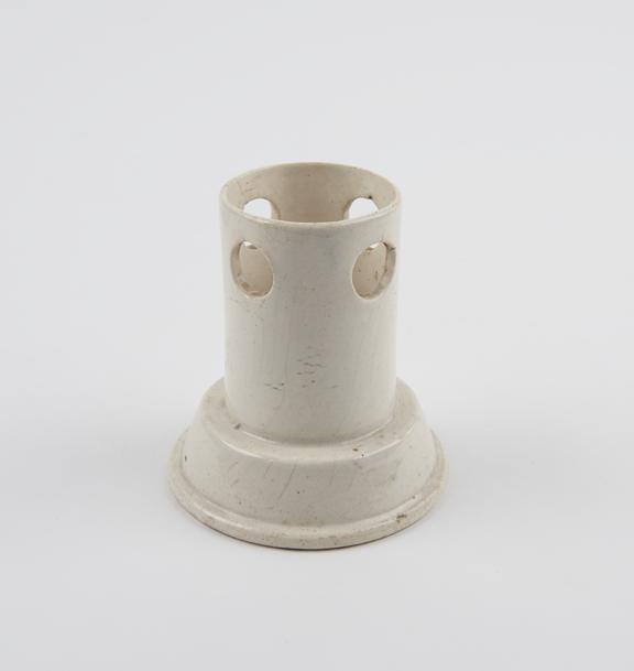 Creamware candle holder of food warmer, probably English