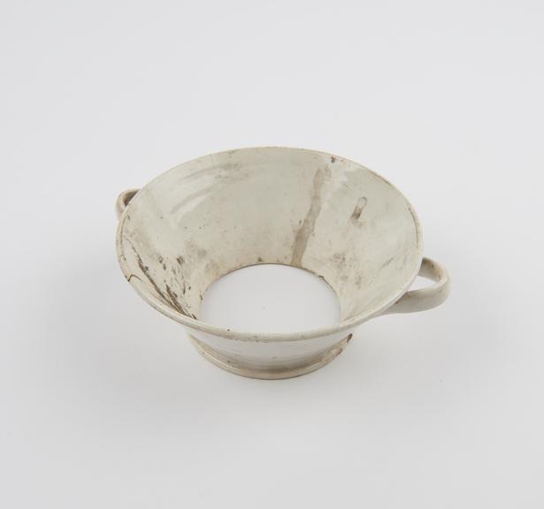 Part of earthenware foodwarmer, English, 1851-1900