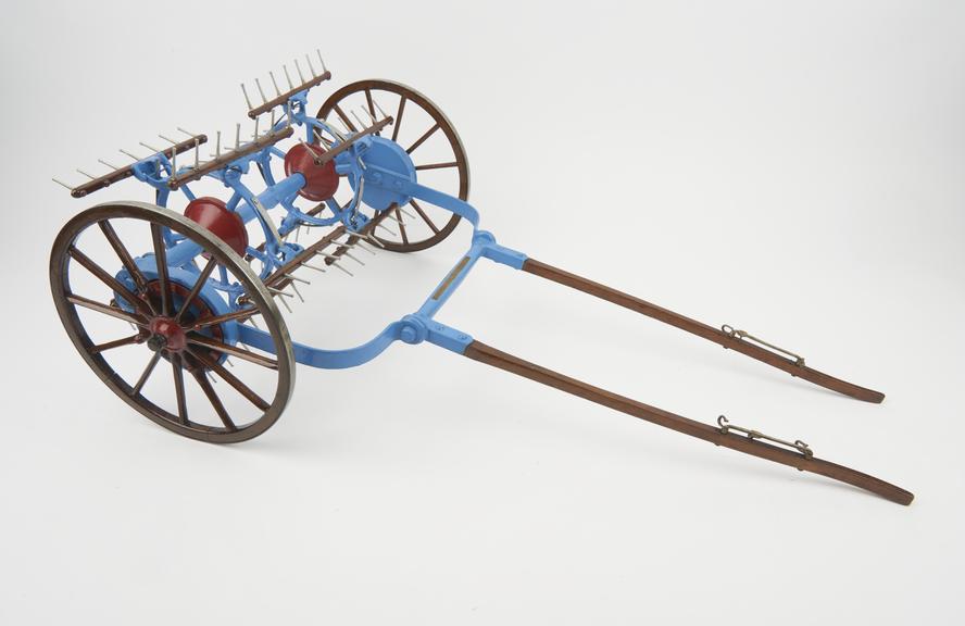 Model of a double-action hay tedder, mid 19th century