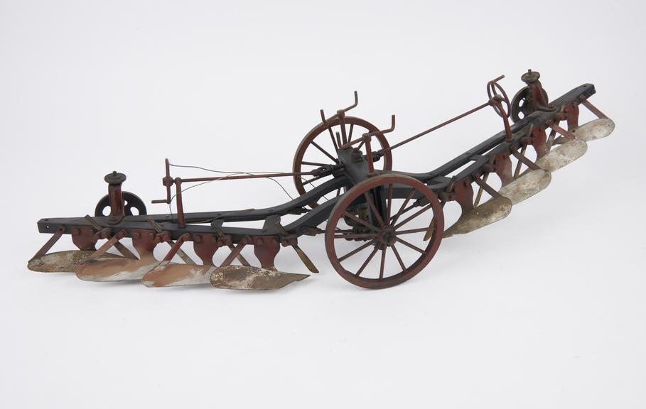 Model, scale 1:12, of Fowler four furrow balanced plough