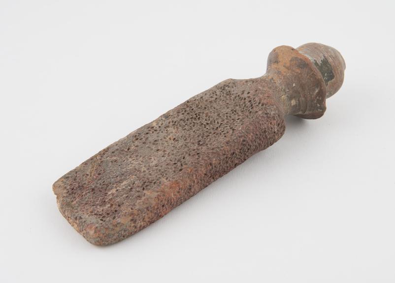 Hollow terracotta foot scraper(?)