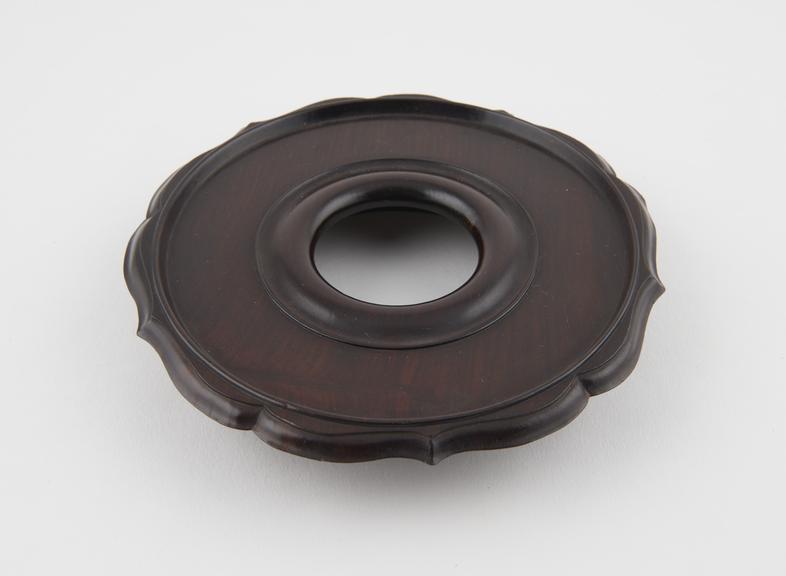 Wooden stand, possibly for a vessel, possibly Chinese