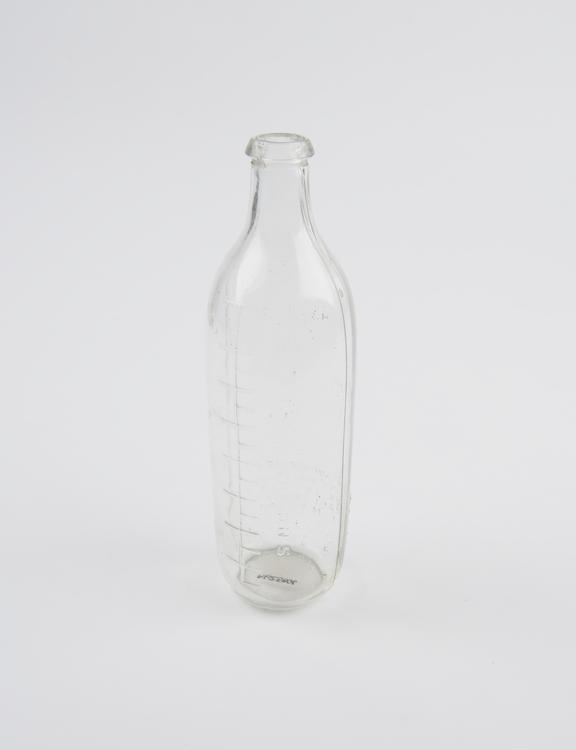 Glass infant's feeding bottle, Maw's Welfare', made by S