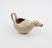 Earthenware pap boat shaped like a bird, painted, French