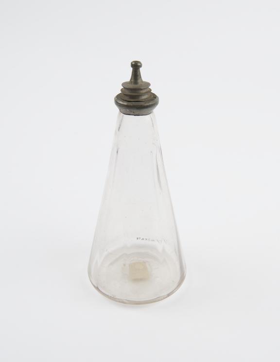 Glass and silver infant's feeding bottle