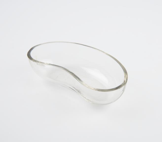 Kidney-shaped dressing bowl made from glass