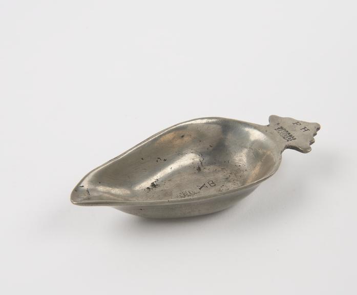 Pewter pap boat, used in foundling Hospital, English, 1800