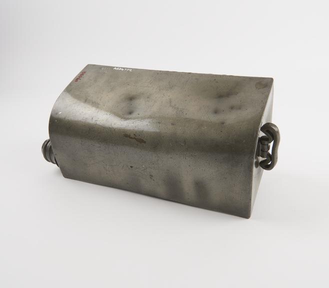 Pewter hot water bottle, English, 19th century