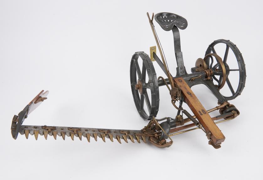 Model of Jones' mowing machine, late 19th century