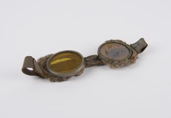 Yellow tinted flying goggles