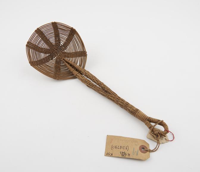 Beer strainer, wicker, African, probably 1900-1930