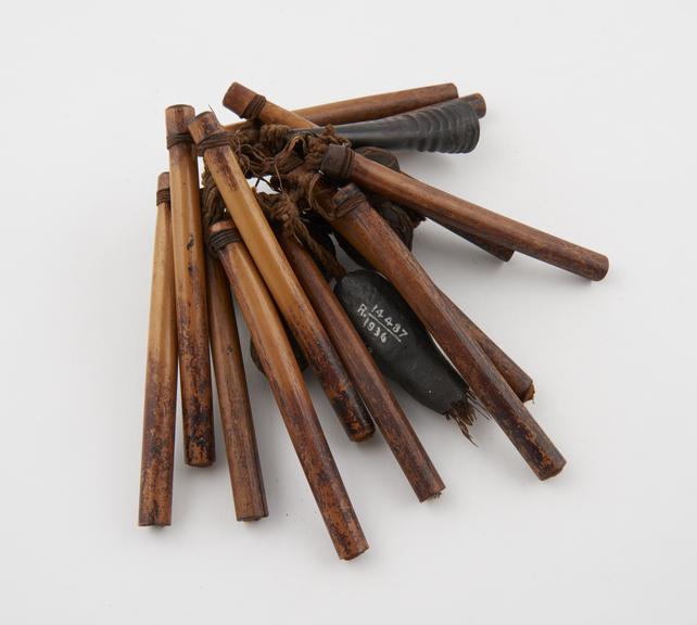 Amuletic bundle consisting of twelve tubular canes