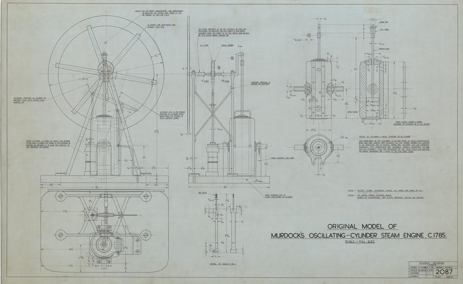 Original Model of Murdock's Oscillating-Cylinder Steam Engine, c.1785