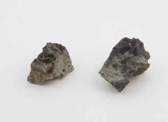 Blast furnace slag from ancient iron smelting works, 16th century, Forest of Dean