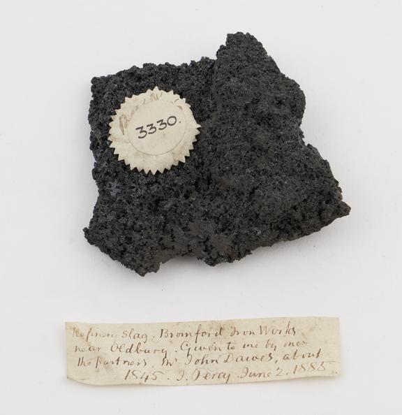 Refinery slag from the Bromford Iron Works, near Oldbury, 1845