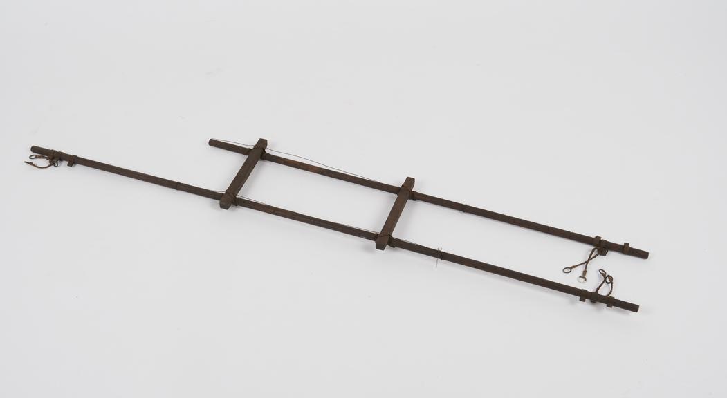 Leg splint of wood, 1880-1940