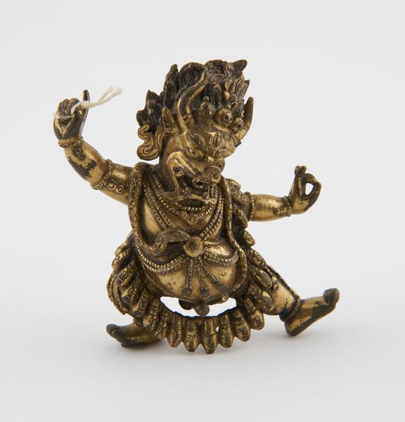 Gilt bronze buddhist statue of Yamantaka, Tibetan, 1701-1900