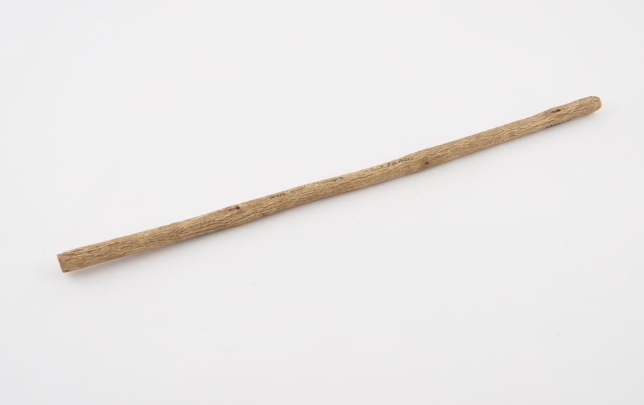 Wooden tooth cleaner, Zanzibar, East Africa, 1880-1910