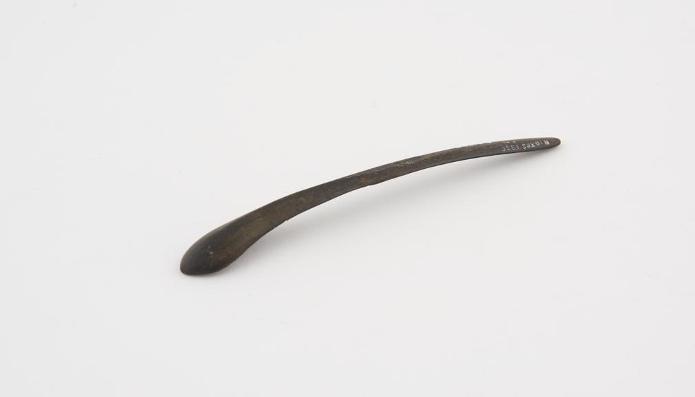 Strigil, horn, used by the Barotse, from East Africa, 1850-1930