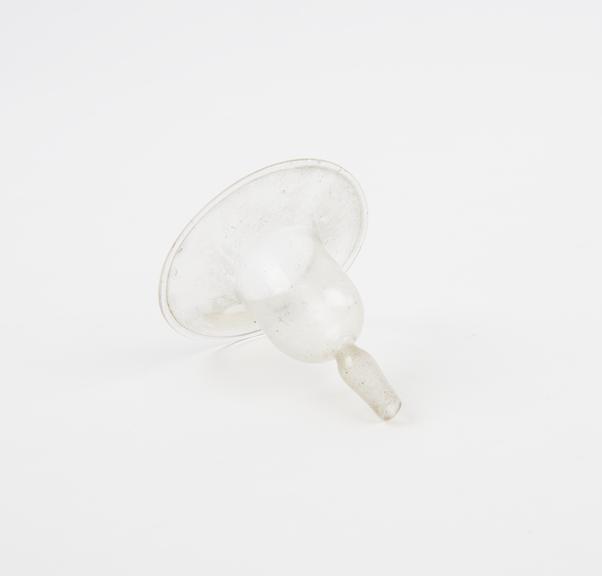 Glass nipple shield, teat missing