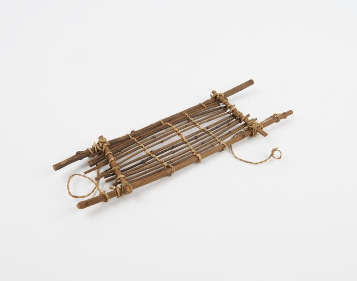 Model stretcher, wood and string, reputedly Japanese, 1900-1918