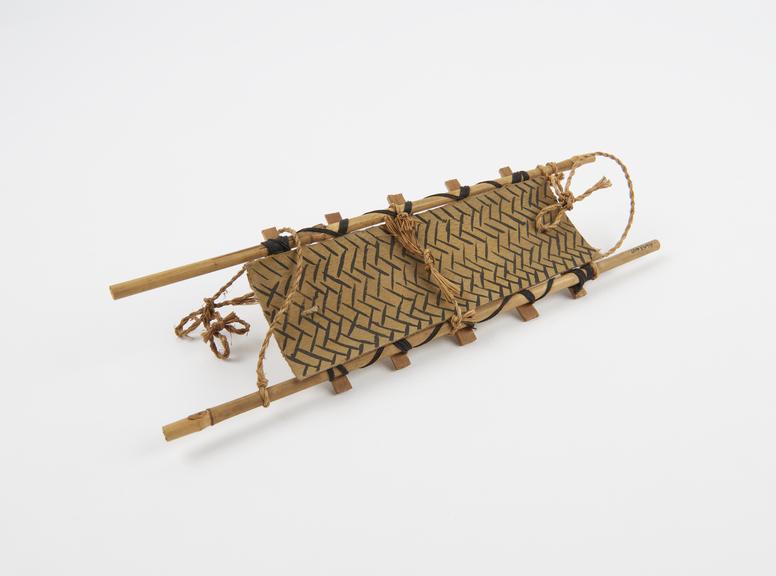 Model stretcher, wood, cardboard and string, reputedly Japanese