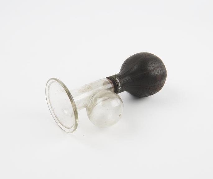 Glass and rubber breast reliever, Bristol, 19th century