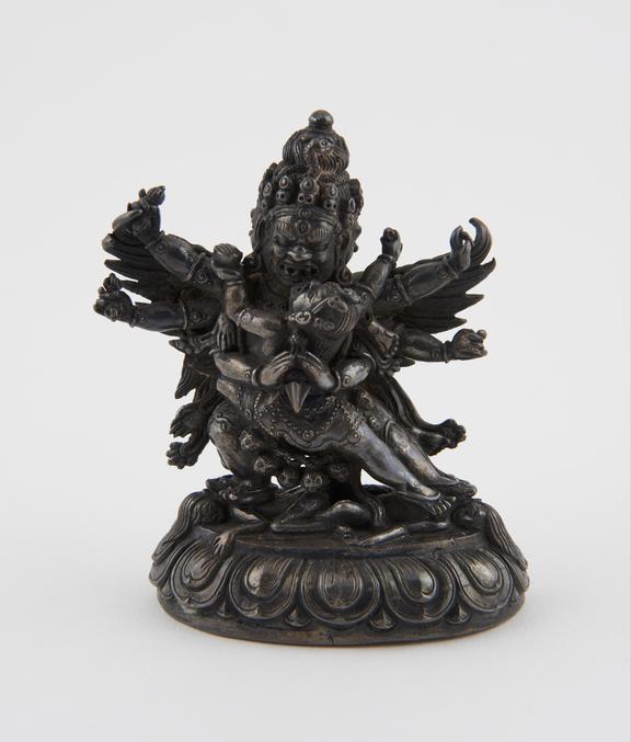 Silver Buddhist statue of Mahakala, Tibetan, 1801-1900