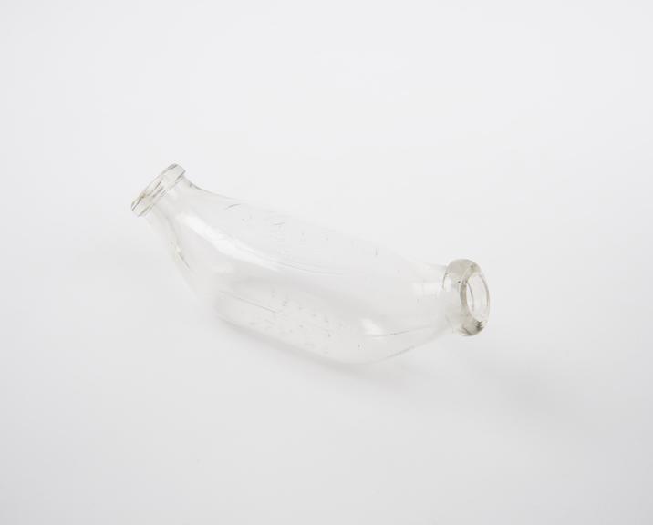 Glass infant's feeding bottle, made by Glaxo, English, 1950-1970