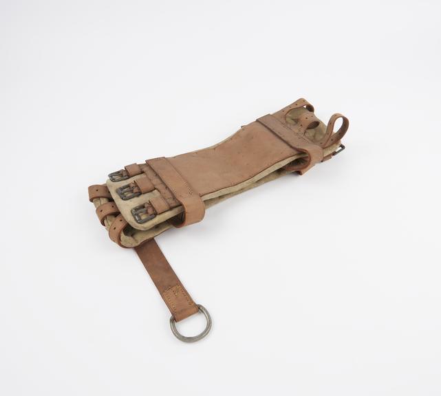 Support belt, leather, with metal buckles and hide padding