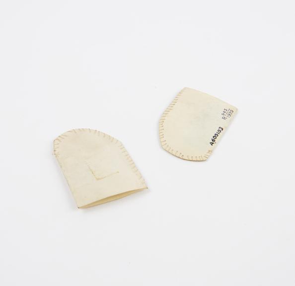 Parchment bags, 2, for infant feeding, mid 19th century