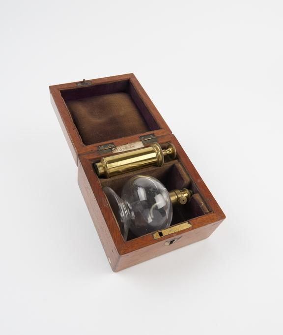 Breast pump, in box 1st half of 19th century