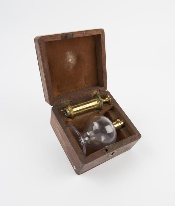 Breast pump in box, probably 1st half of 19th century