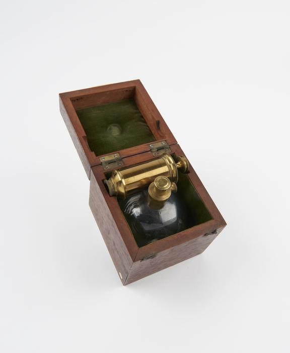 Breast pump in box, probably 1st half of 19th century