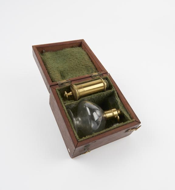 Breast pump in box, probably 1st half of 19th century