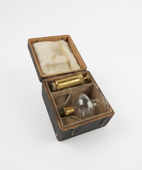 Breast pump in fishskin box, late 18th or early 19th century