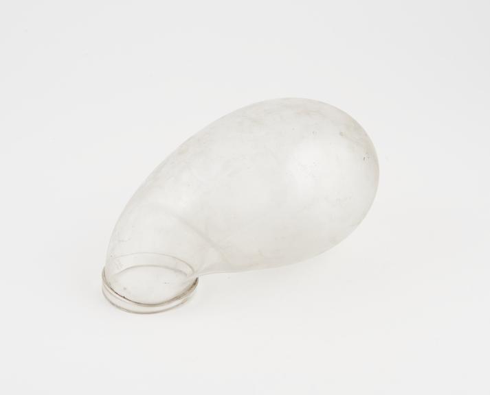 Clear glass spittoon, ovoid shaped body, British, 19th century