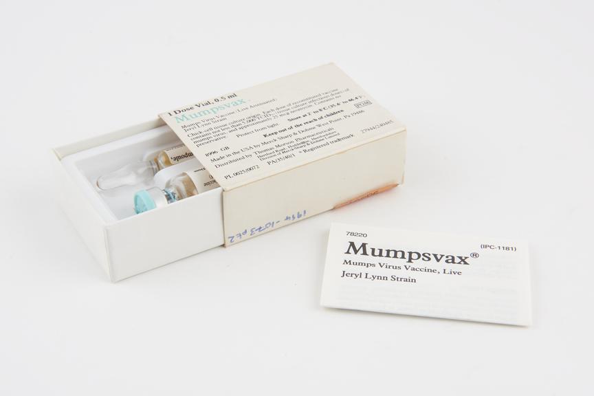 1 pack of `Mumpsvax' mumps virus vaccine (live attenuated)