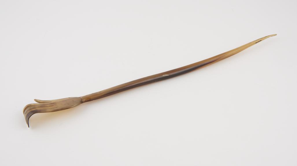 Long horn back scratcher in the form of a hand, Indian