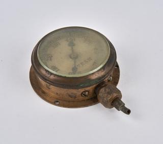 Bronze gauge for White steam car, 1907.