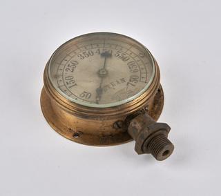 Bronze gauge for White steam car, 1907