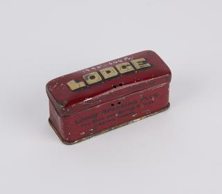 Box for Lodge Sparking Plug for motor vehicles. Type model C, 1911-1919