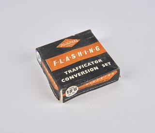 Cardboard box for Plansel flashing trafficator conversion units, 1953
