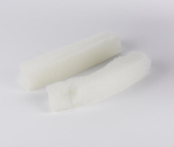 2 samples of white foam, with nylon 66 core and nylon 11 sheath