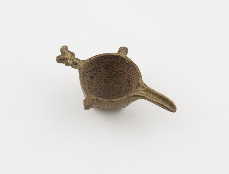 Cast brass oil lamp, Near Eastern, 1801-1900