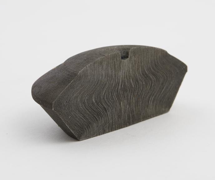 Cold forged gear blank, sectioned and etched to show grain flow