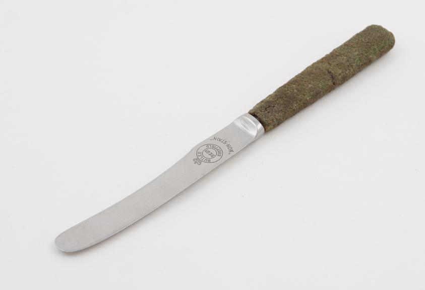 Early stainless-steel tea-knife marked Butler, Sheffield Regd