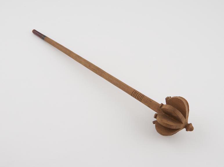 Swizzle stick, wooden, from Kashmir, 1801-1930