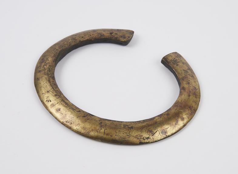 Neck ring, brass, penannular, worn by women, Basutoland